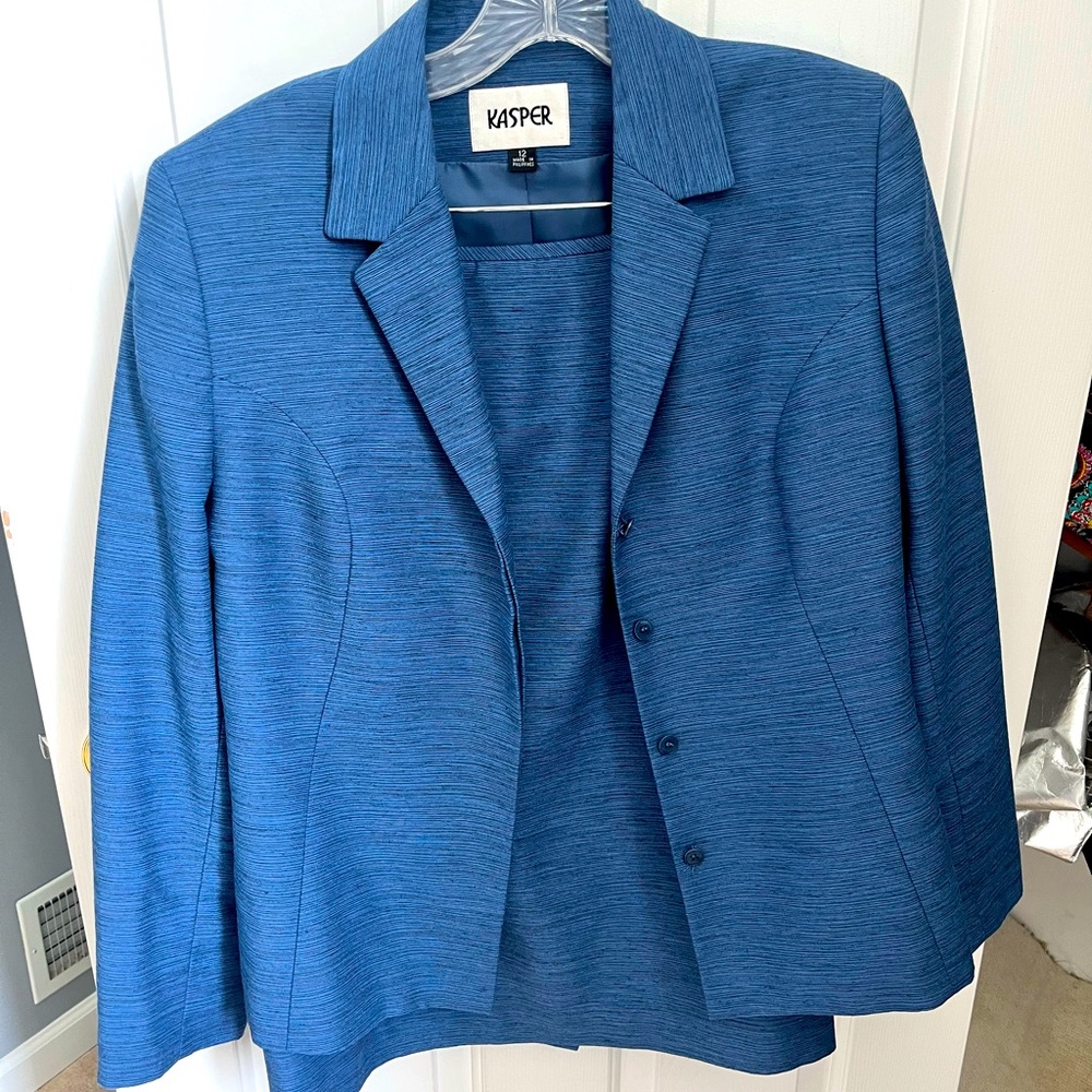 Kasper Blue Professional Skirt Suit